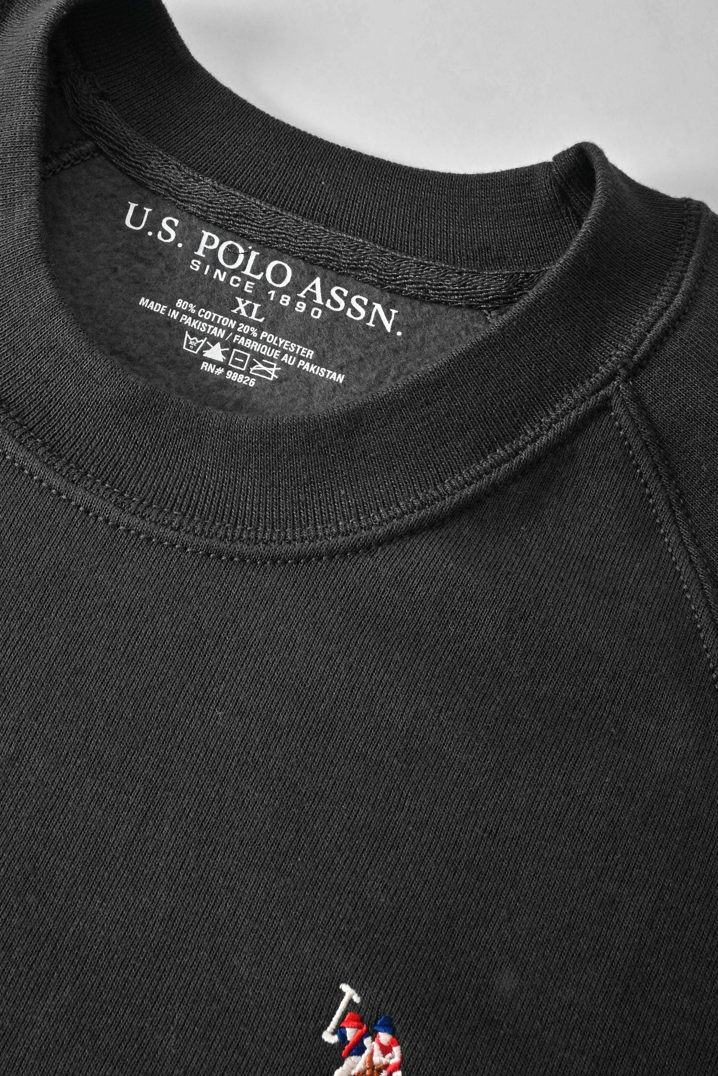 USPA Men's Raglan Logo Embroidered Fleece Sweat Shirt Men's Sweat Shirt Fiza 