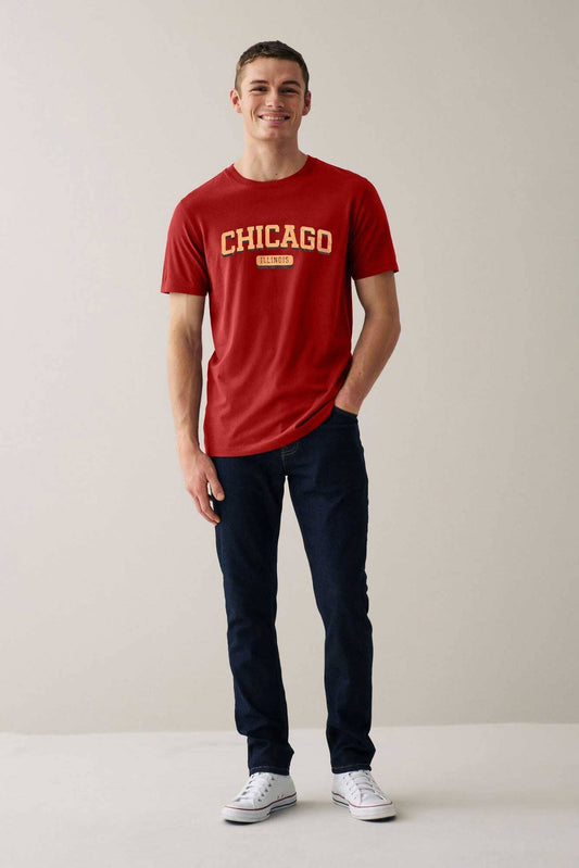 Polo Republica Men's Chicago Printed Crew Neck Tee Shirt