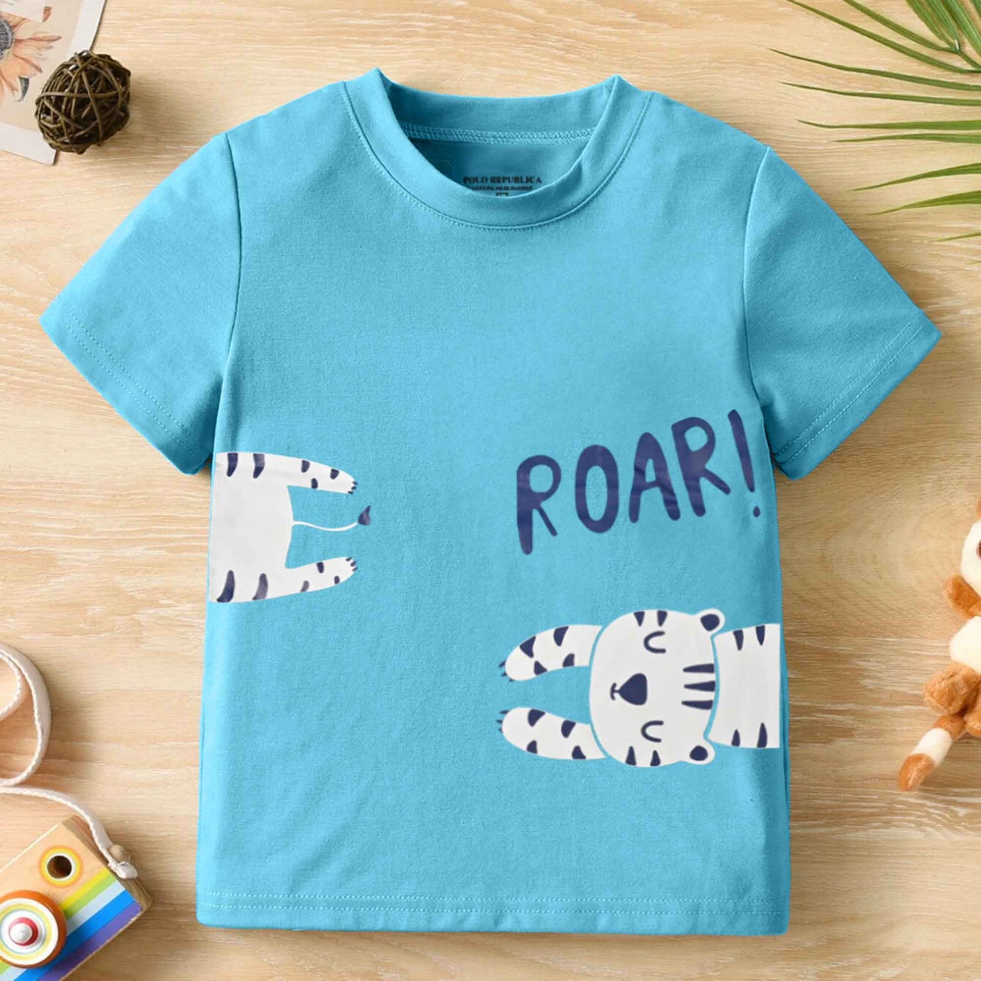 Polo Republica Boy's Roar Printed Tee Shirt Boy's Tee Shirt Polo Republica Sky 3-4 Years 