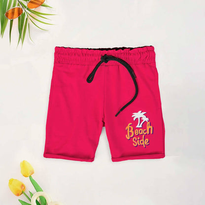 Minoti Kid's Beach Side Printed Terry Shorts Kid's Shorts SZK Hot Pink 3-4 Years 