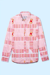 New Fashion Men's Panel Design Printed Casual Shirt