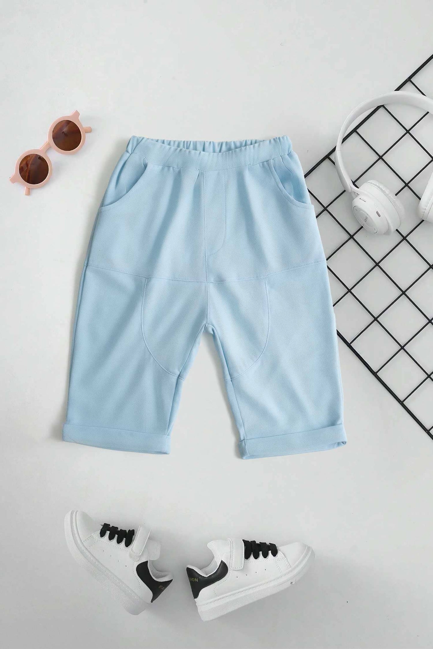 Polo Republica Boy's Folded Bottom Shorts Boy's Shorts Polo Republica Sky 2-3 Years 