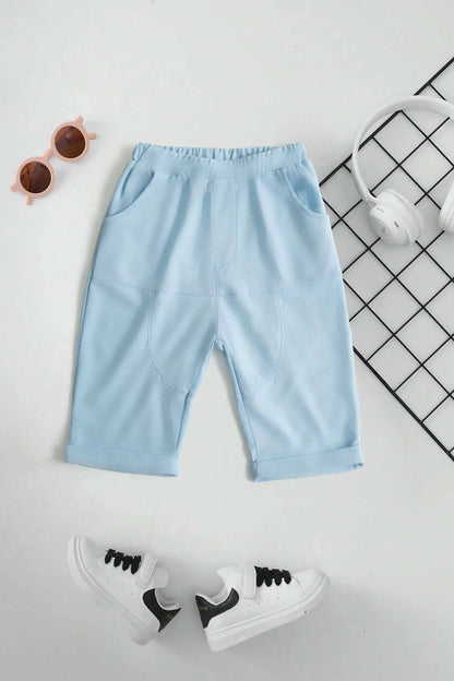 Polo Republica Boy's Folded Bottom Shorts Boy's Shorts Polo Republica Sky 2-3 Years 