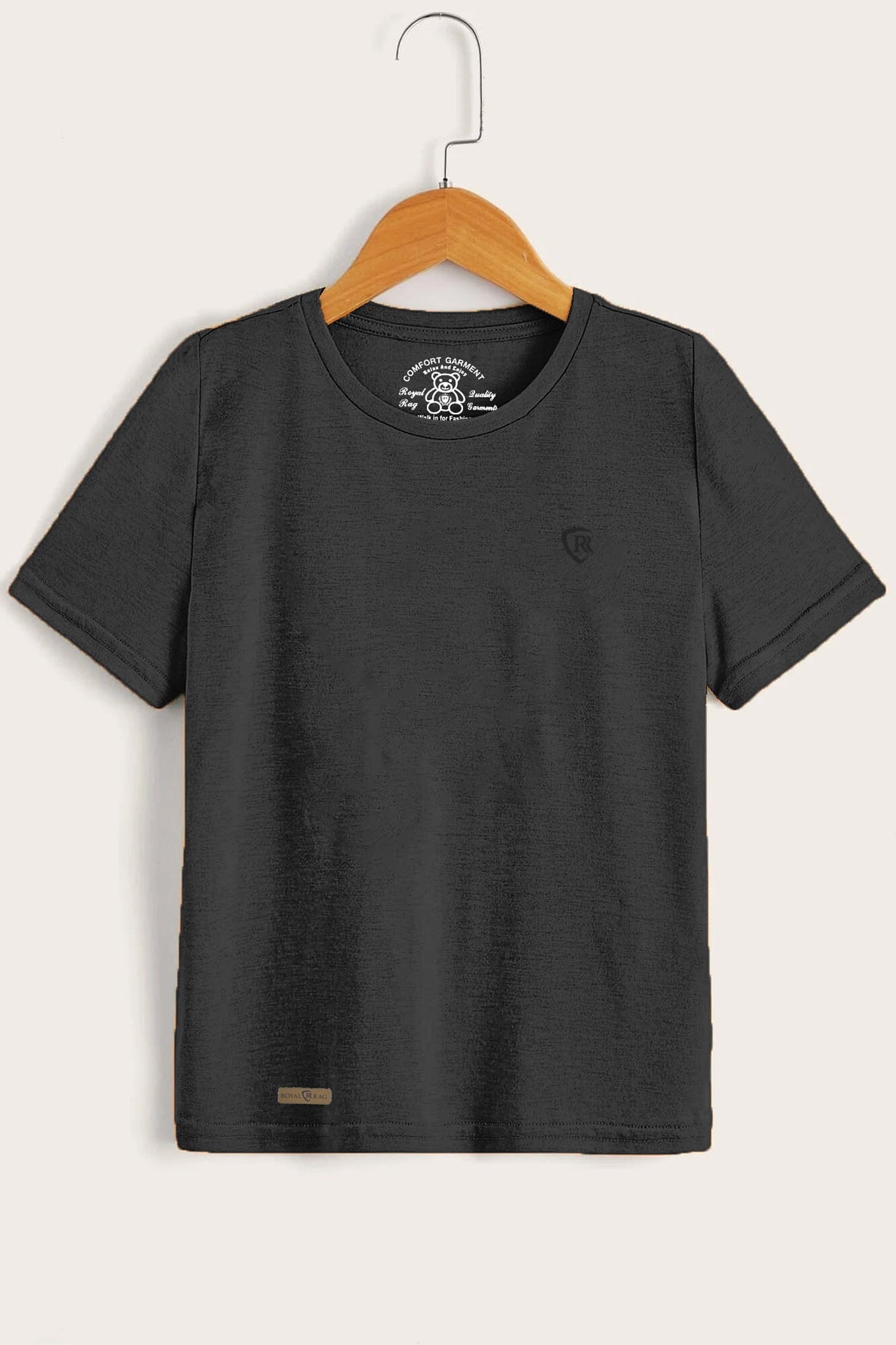 RR Kid's Logo Printed Short Sleeve Tee Shirt Boy's Tee Shirt Usman Traders Graphite 2-3 Years 