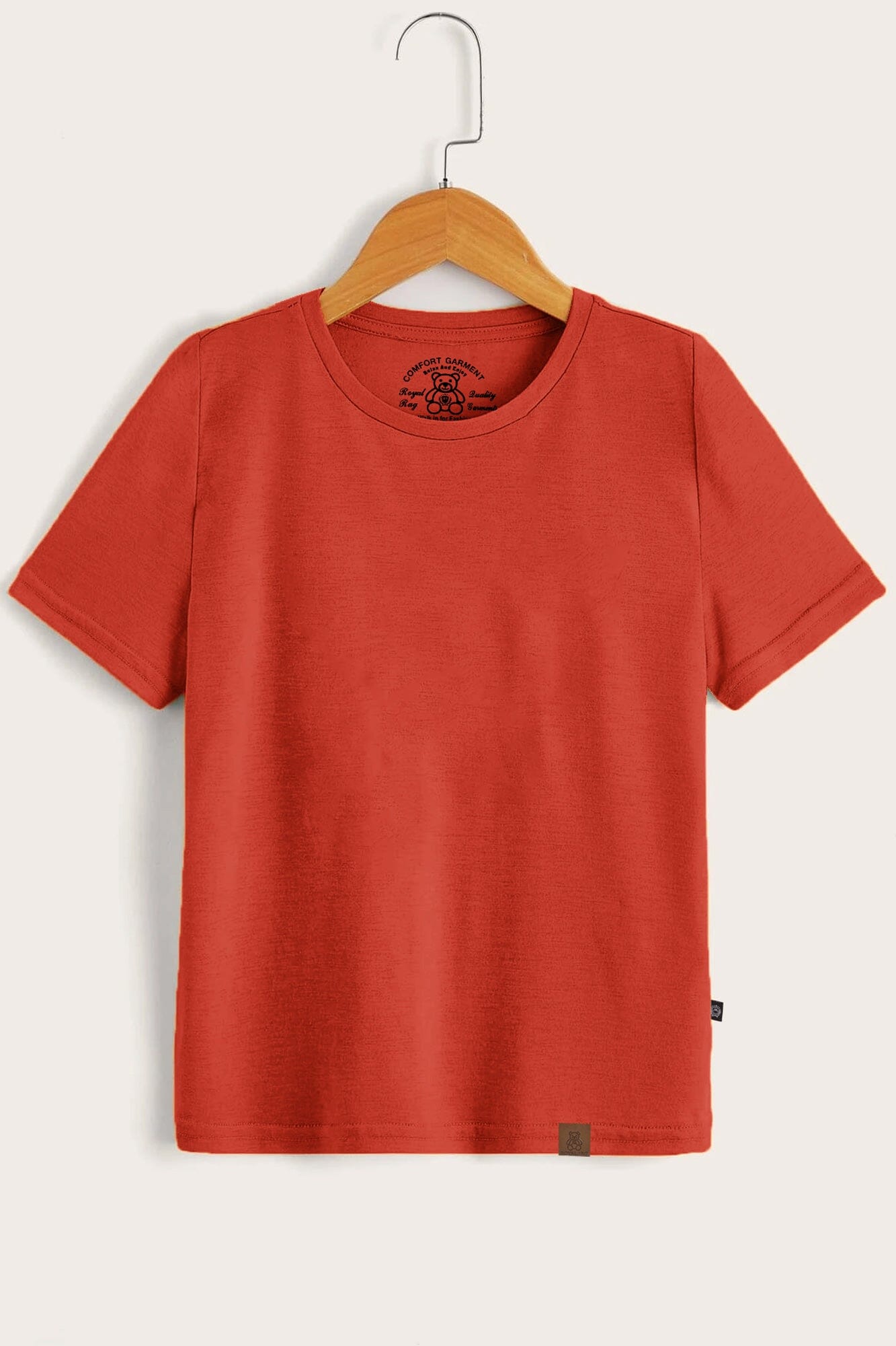 RR Comfort Kid's Solid Design Short Sleeve Tee Shirt Boy's Tee Shirt Usman Traders Coral Red 2-3 Years 