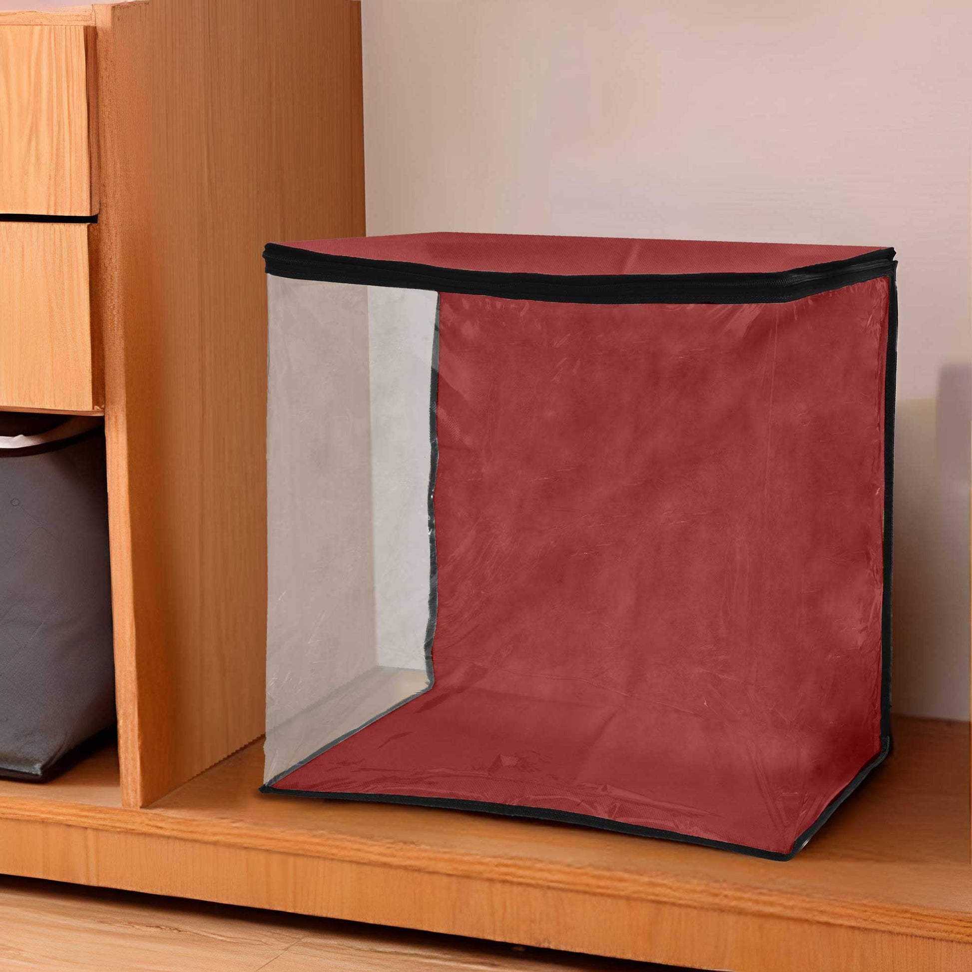 NBE Onitsha Heavy Duty Plastic Cloth Storage Bag Storage Bag NB Enterprises Coral Red 