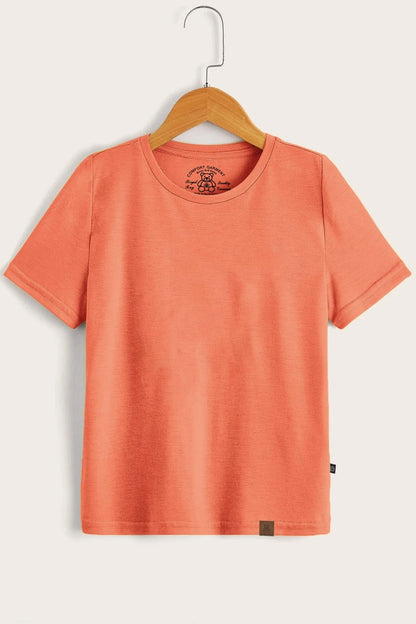 RR Comfort Kid's Solid Design Short Sleeve Tee Shirt Boy's Tee Shirt Usman Traders Brick 2-3 Years 