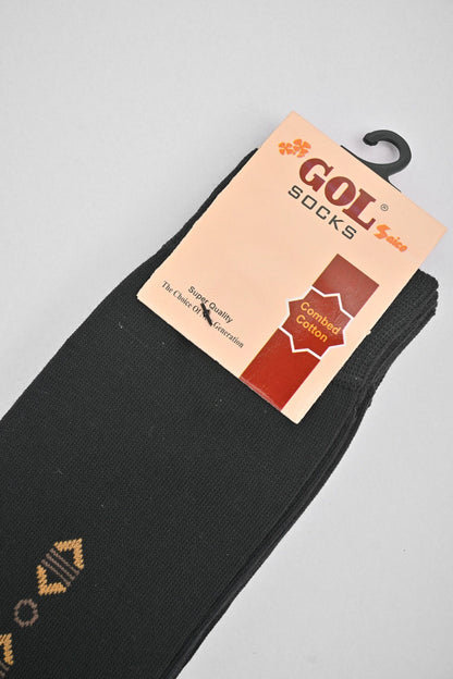 Gol Men's Combed Cotton Guamini Dress Socks - Pack Of 2 Pairs Socks KHP 