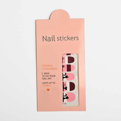 Women's Nail Stickers - Pack Of 12 Wraps Health & Beauty RAM D22 
