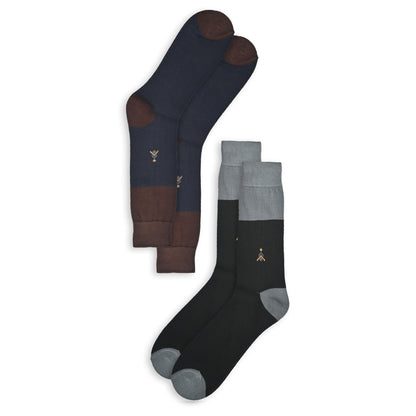 Gol Men's Combed Cotton Guamini Dress Socks - Pack Of 2 Pairs Socks KHP D3 EUR 40-44 