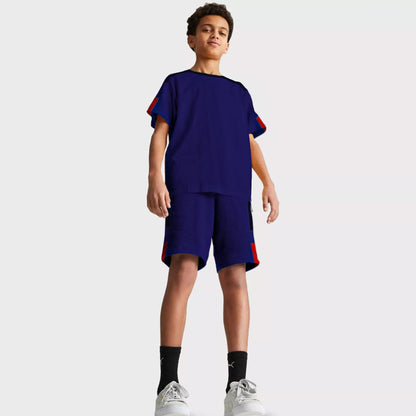 Kid's Liege Contrast Panel Style Soccer Suit Boy's Suit Set Minhas Garments Blue 1 Years 