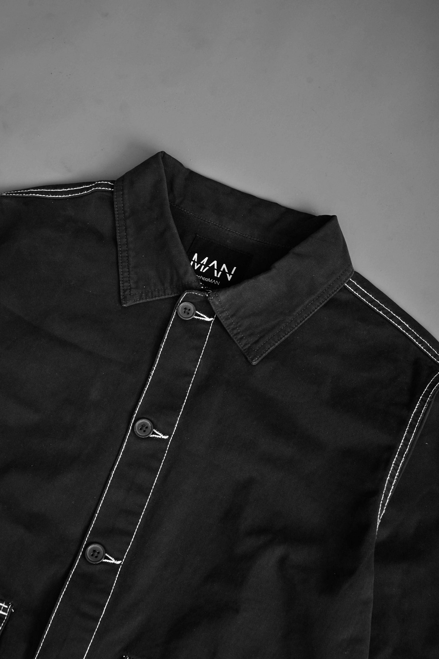 BM Men's Twill Contrast Top Stitched Shacket Men's Casual Shirt HAS Apparel 