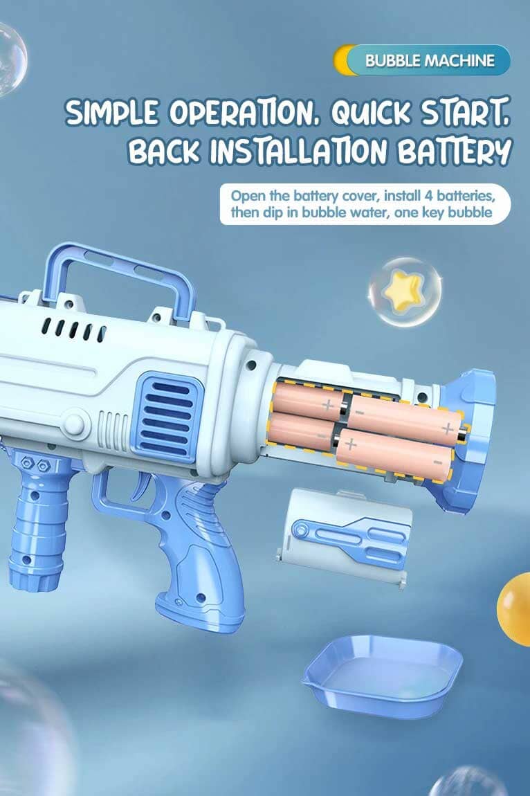 Kid's Automatic Electric Bazooka Handheld Bubble Gun Toy