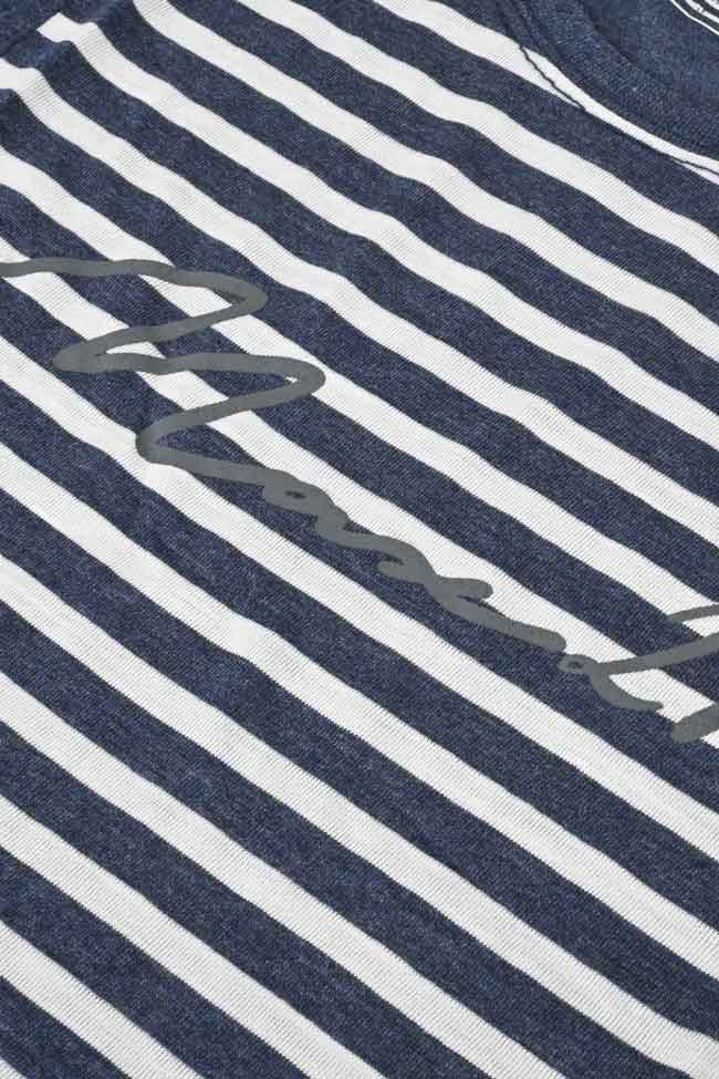 Max 21 Men's Logo Printed Stripes Style Short Sleeve Tee Shirt