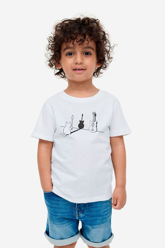 Polo Republica Boy's Cat Guitar Printed Tee Shirt Boy's Tee Shirt Polo Republica 