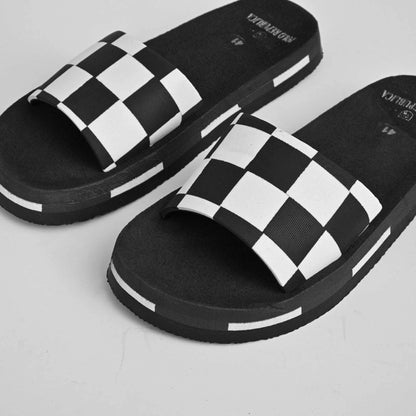 Polo Republica Men's Check Design Soft Slides Men's Shoes Hamza Traders 