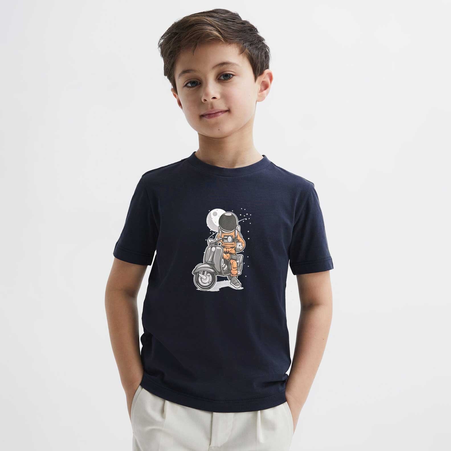 Polo Republica Boy's Astronaut Vespa Street Style Printed Tee Shirt Boy's Tee Shirt Polo Republica Navy 1-2 Years 