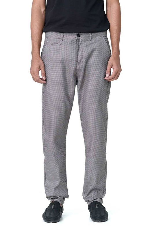 Scanner Men's Gingham Regular Fit Cotton Pants