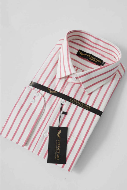 Eternity Men's Classic Fit Striped Formal Shirt