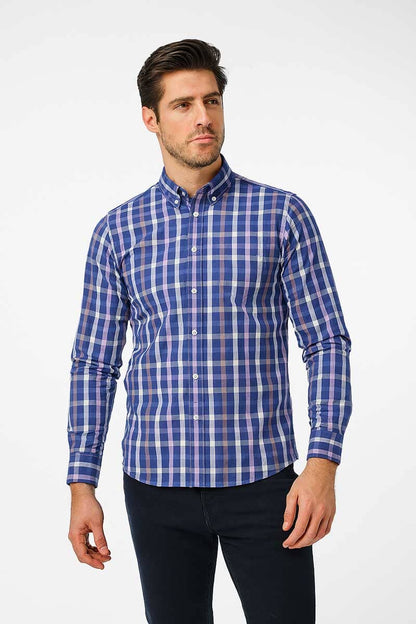 Eternity Men's Slim Fit Checkered Casual Shirt