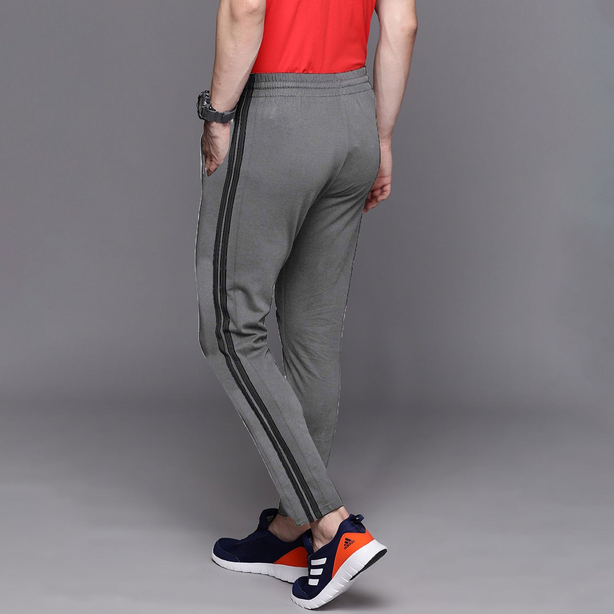 Poler Chitose Men's Super Soft Striped Trousers Grey & Black