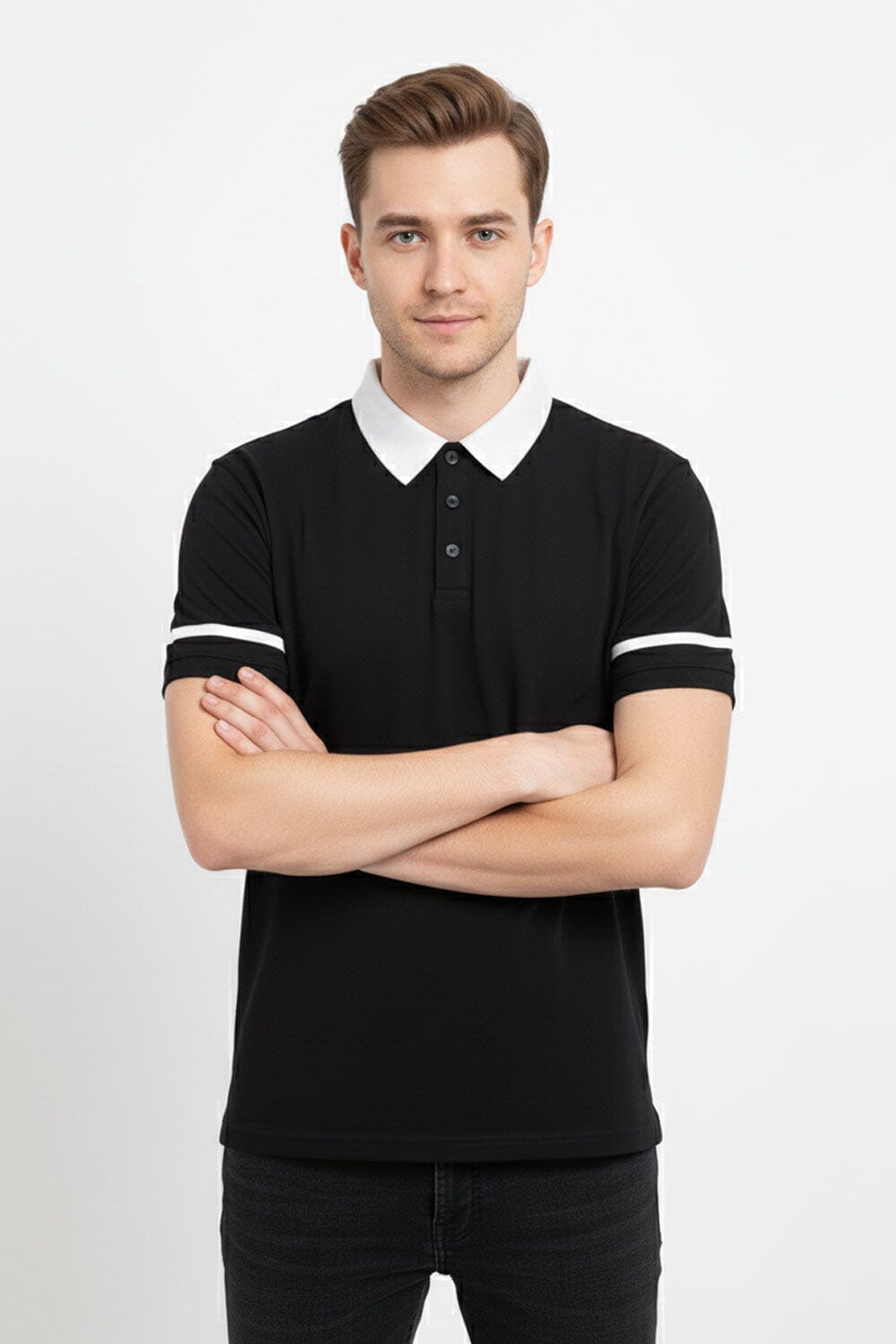 Men's Striped Sleeve Polo Shirt