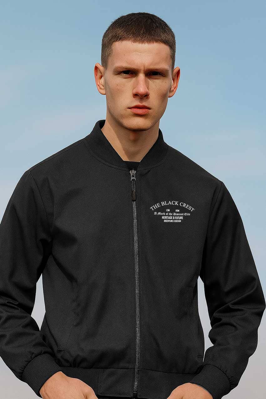 USQUARED Men's The Black Crest Bomber Jacket