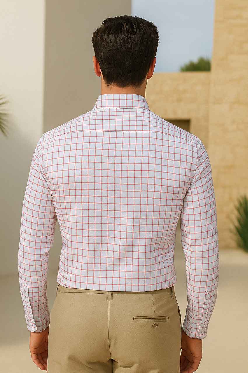 Eternity Men's Slim Fit Graph Check Casual Shirt