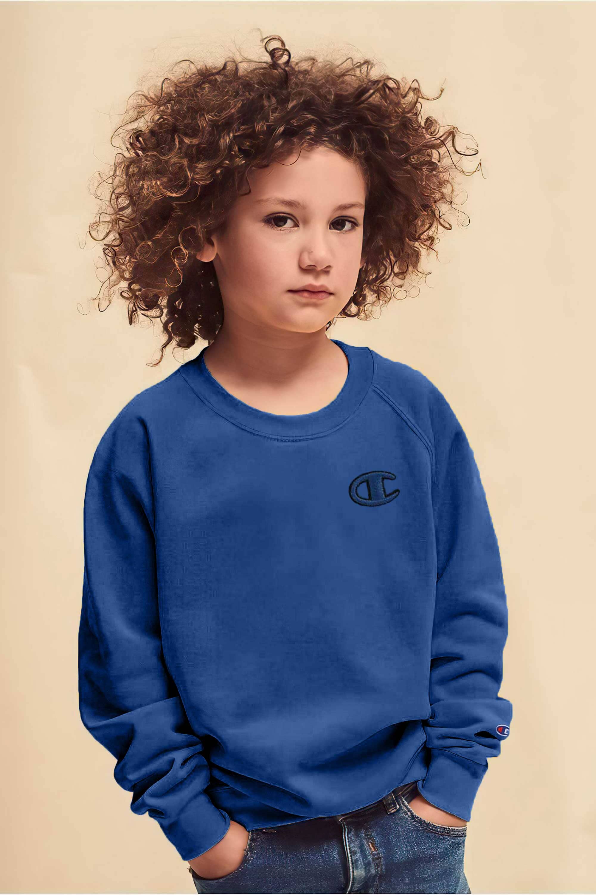 Champion Boy's Logo Printed Raglan Sleeve Fleece Sweatshirt – elo