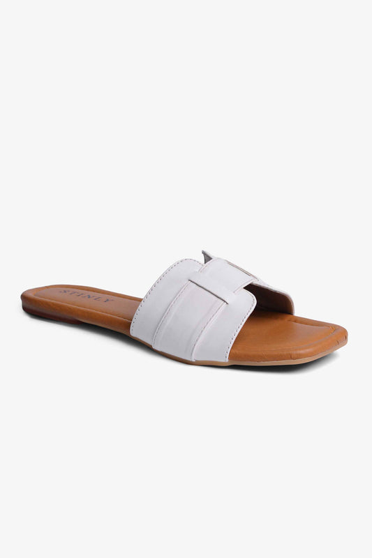 Stinly Women’s Contrast H-Strap Flat Chappal