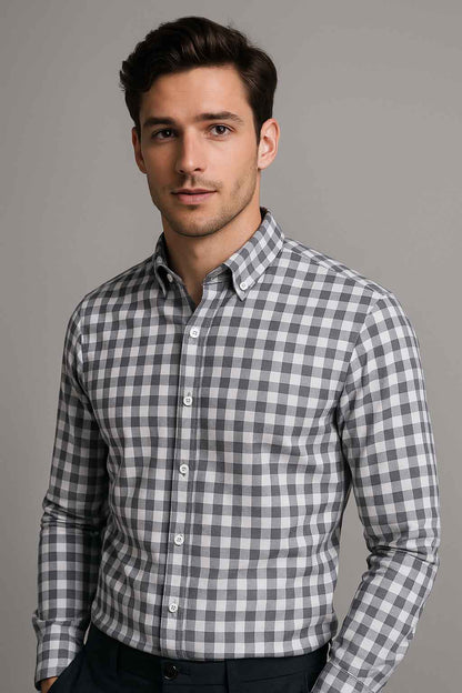 Eternity Men's Slim Fit Shepherd Check Casual Shirt