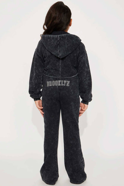 NK Girl's Acid Wash Flare Leg Trousers