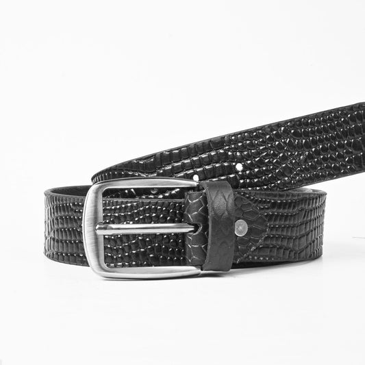 L&L Men's Texture Design Genuine Leather Belt Men's Belt LNL Black 30-32 