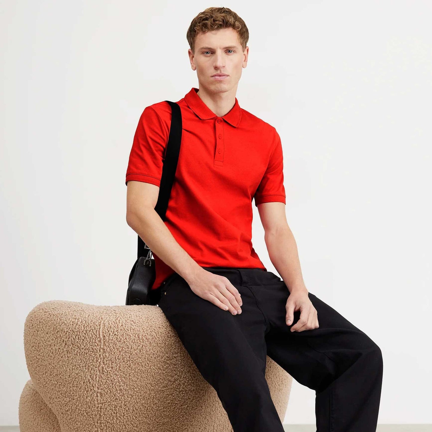 Platic Men's Short Sleeve with Minor Fault Polo Shirt Minor Fault Image Red XS 