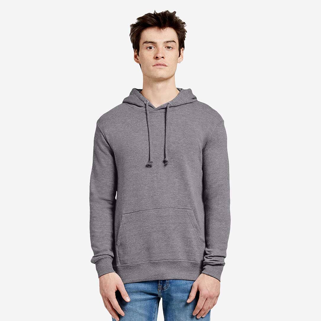 Lane Seven Unisex Solid Design Terry Pullover Hoodie Unisex Pullover Hoodie SNR Heather Grey XS 