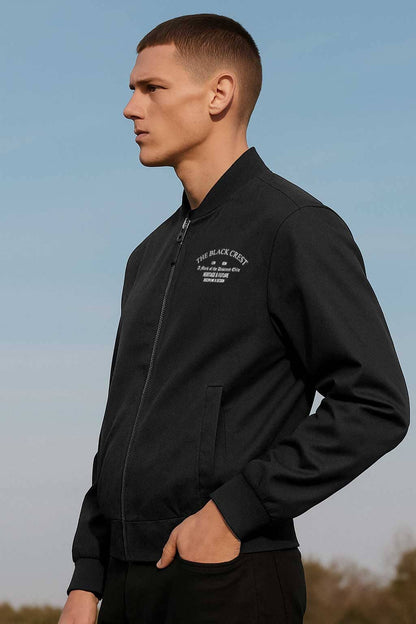 USQUARED Men's The Black Crest Bomber Jacket