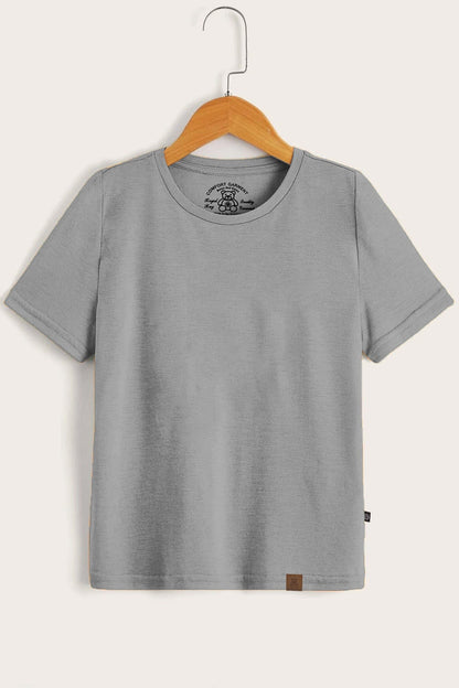 RR Comfort Kid's Solid Design Short Sleeve Tee Shirt Boy's Tee Shirt Usman Traders Grey 2-3 Years 