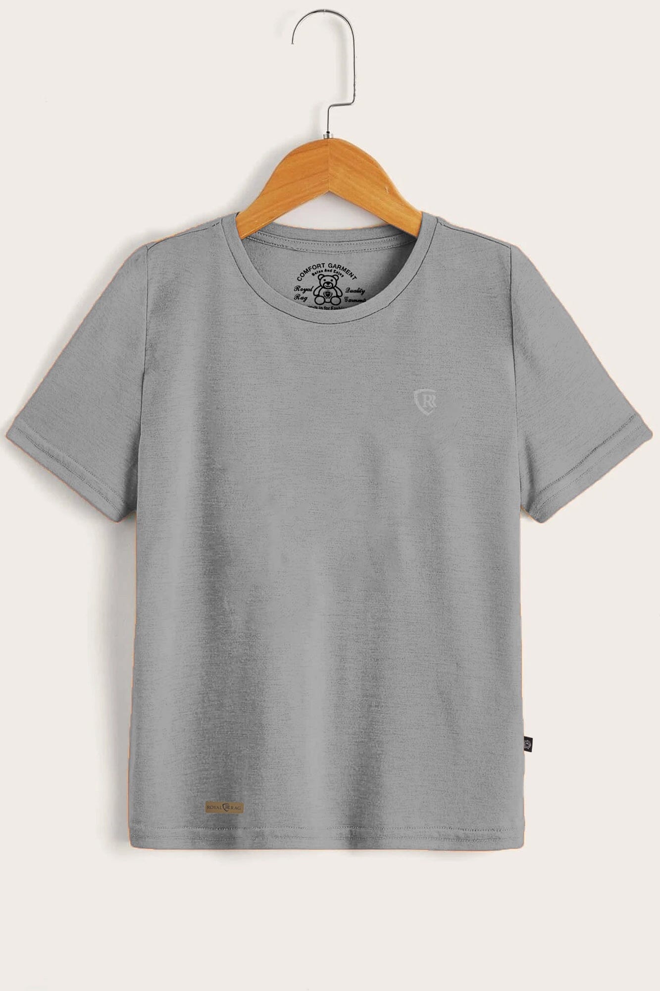 RR Kid's Logo Printed Short Sleeve Tee Shirt Boy's Tee Shirt Usman Traders Grey 2-3 Years 