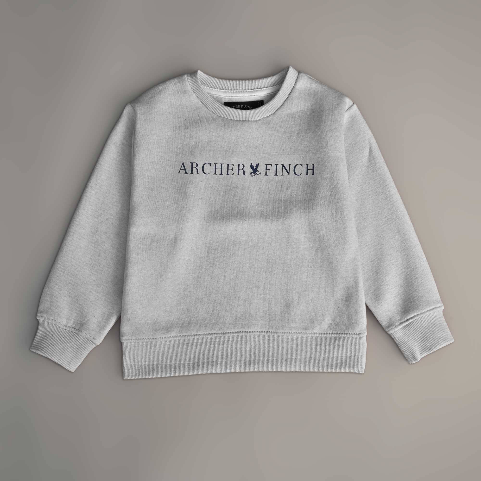 A&F Boy's Archer & Finch Printed Fleece Sweat Shirt Boy's Sweat Shirt LFS Grey 3-4 Years 