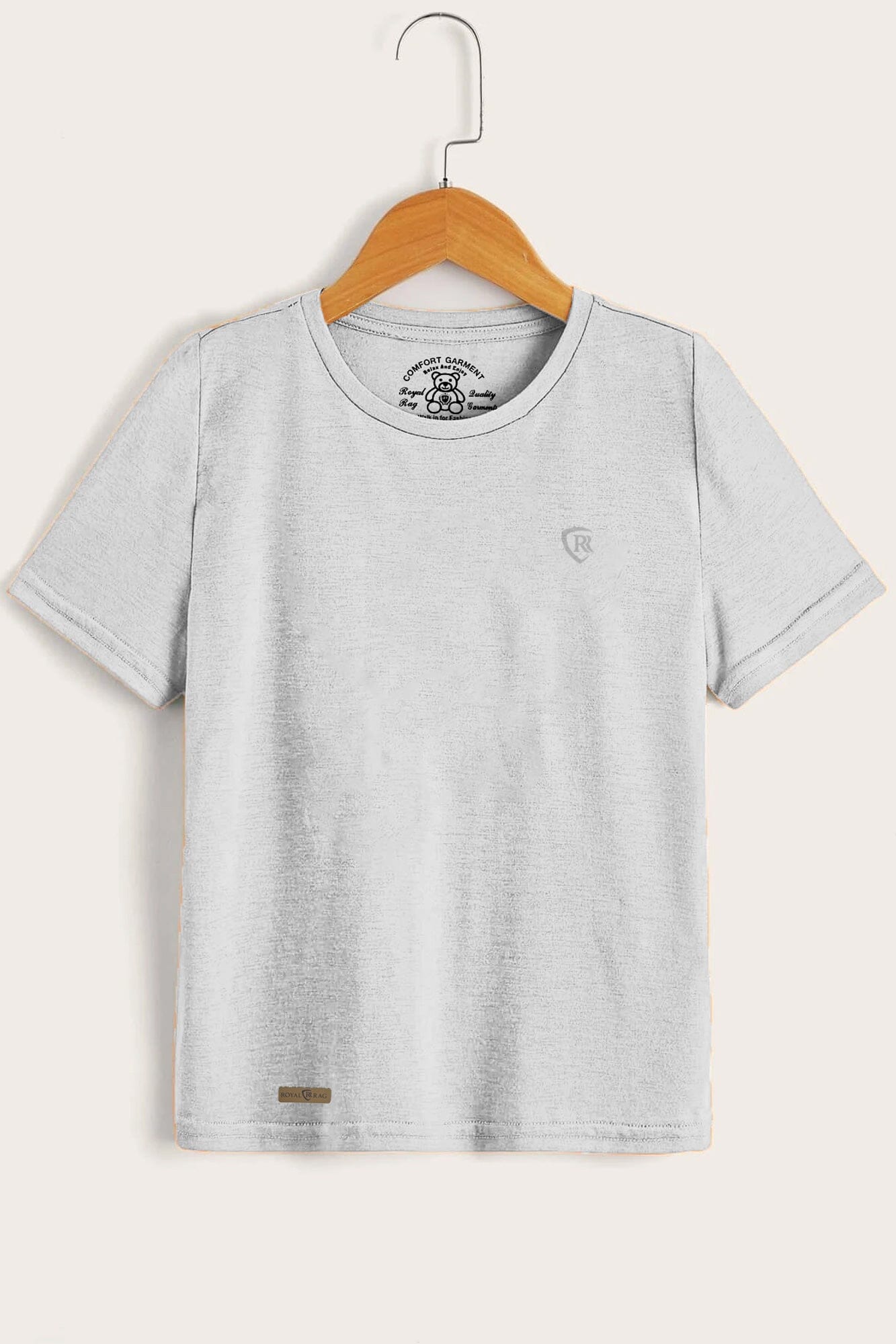RR Kid's Logo Printed Short Sleeve Tee Shirt Boy's Tee Shirt Usman Traders Heather Grey 2-3 Years 