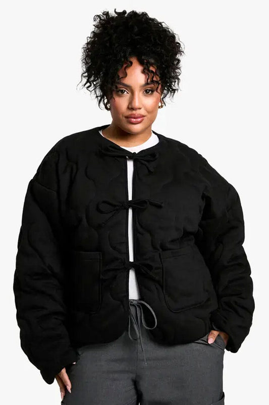 BHO Women's Tie-Front Padded Jacket