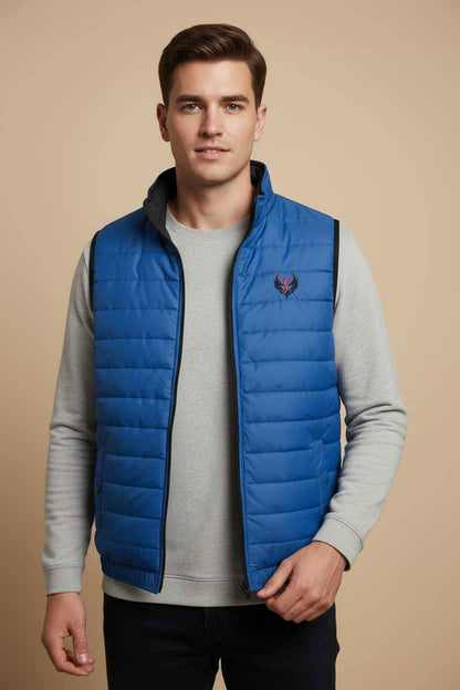 Burnt Soul Men's Phoenix Embroidered Body Warmer Puffer Gilet