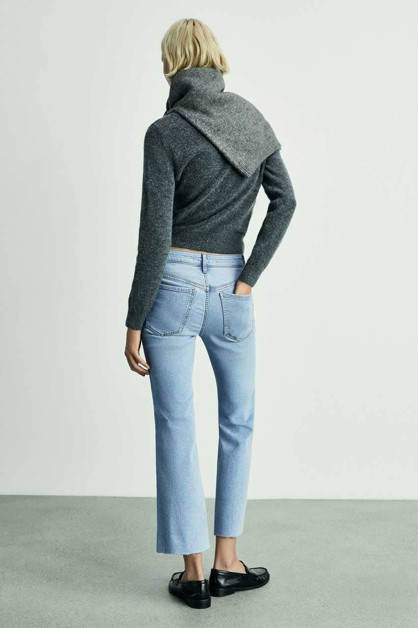 Cut Label Women's Flared Cropped Jeans