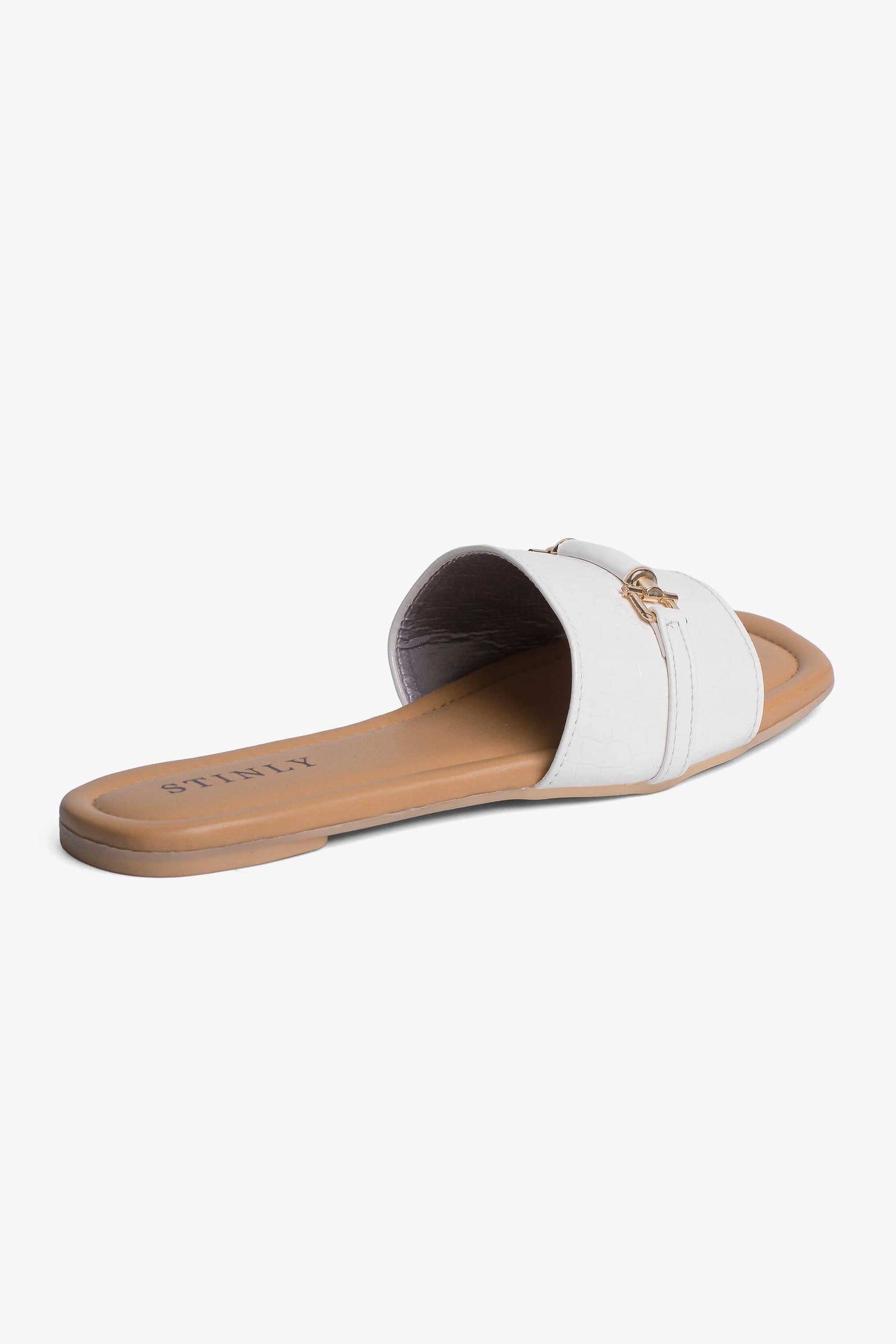 Stinly Women’s Crocodile Textured Flat Chappal