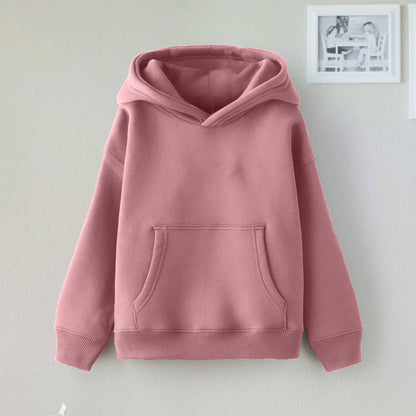 Dream Kid's Solid Design Long Sleeve Pullover Fleece Hoodie Boy's Pullover Hoodie Minhas Garments Powder Pink 2-3 Years 