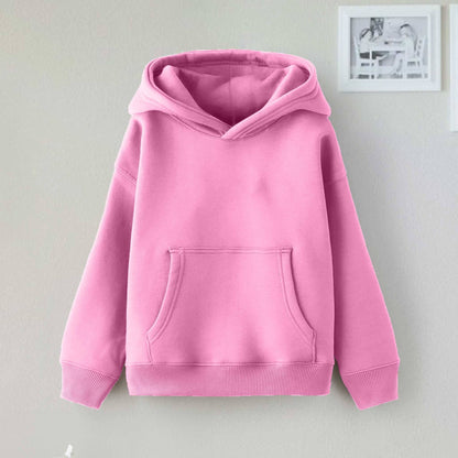 Dream Kid's Solid Design Long Sleeve Pullover Fleece Hoodie Boy's Pullover Hoodie Minhas Garments Pink 2-3 Years 