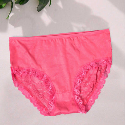 Women's Classic Floral Lace Design Hipster Panties Women's Lingerie SRL Hot Pink 32-34 