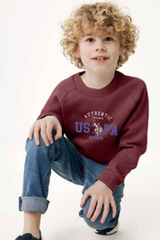 USPA Kid's Authentic Printed Raglan Sleeve Fleece Sweat Shirt
