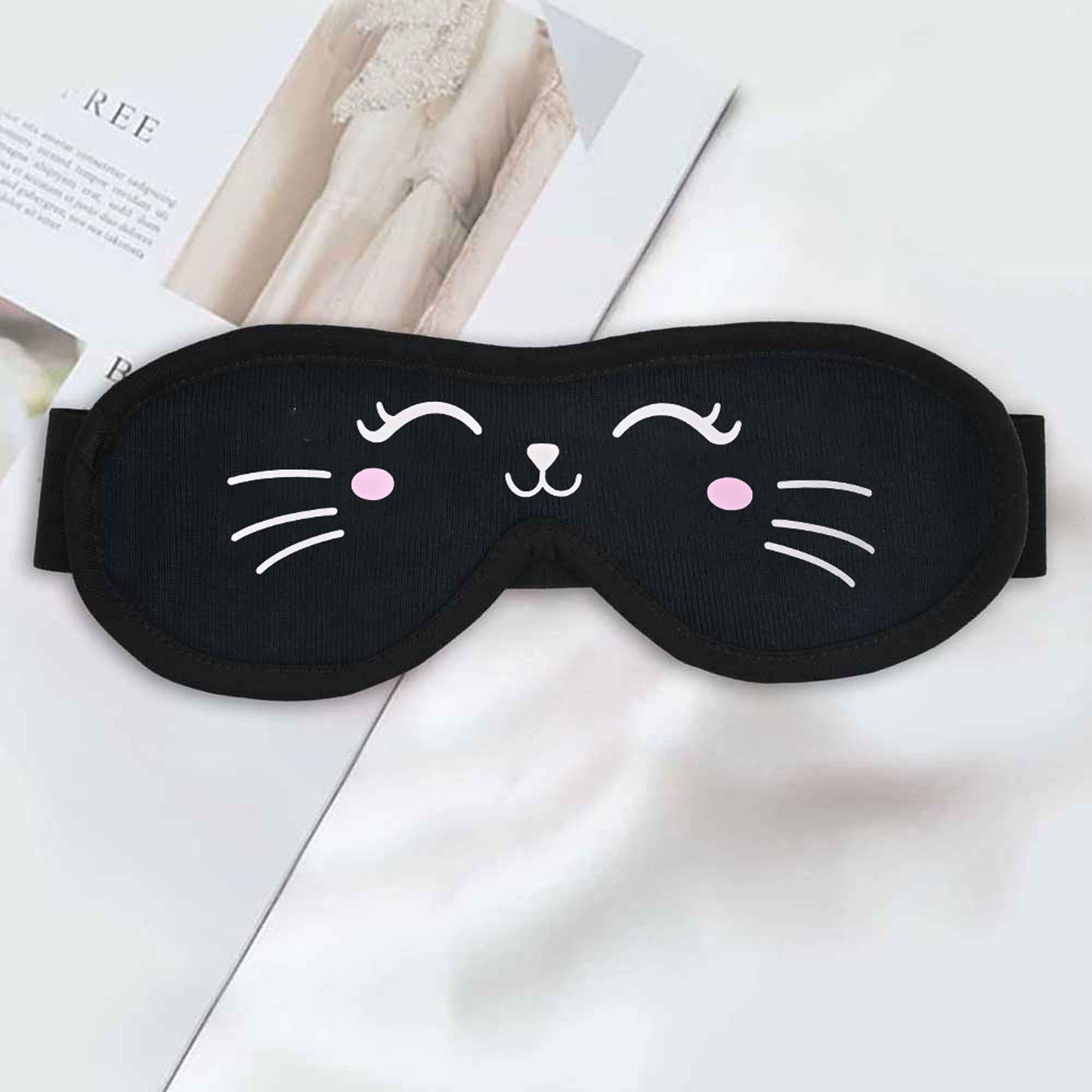 Polo Republica 'Sustainable Comfort' Eye Mask for Sleeping Eyewear Polo Republica Navy Sleeping Cat 