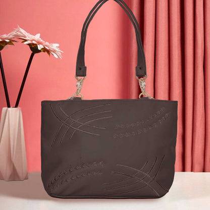 Women's Vatutine Embroidered Design Leather Shoulder/Hand Bag bag SNAN Traders Mud 